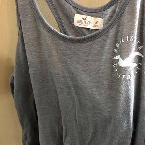 Grey Hollister Tie Tank Top